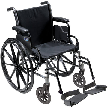 Drive Medical K318DDA-SF Cruiser III Light Weight Wheelchair with Flip Back Removable Arms, Desk Arms, Swing away Footrests, 18" Seat